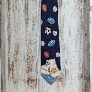 Coca-Cola Polar Bear Sports Tie - Navy Blue